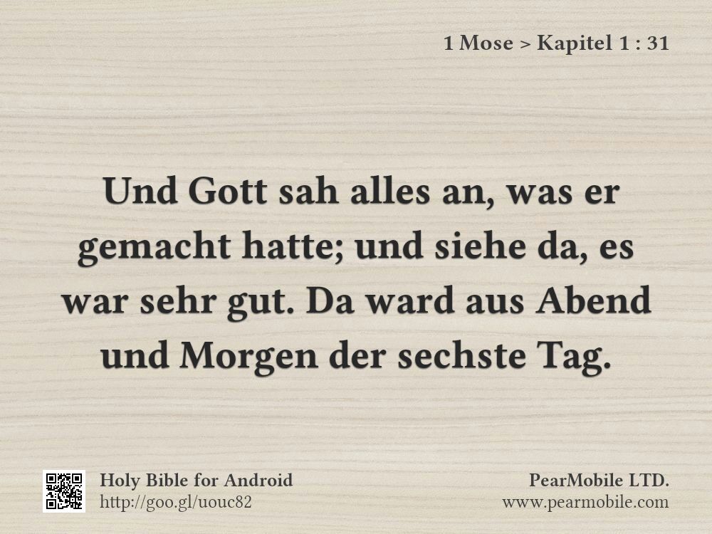 1 Mose, Kapitel 1:31